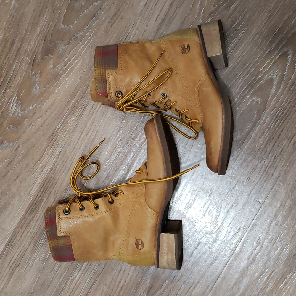(7) Timberland Lace Up Pendleton Ortholite Moto Grunge Fall Equestrian Combat